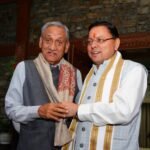 पूर्व मुख्यमंत्री विजय बहुगुणा ने सीएम धामी से की भेंट